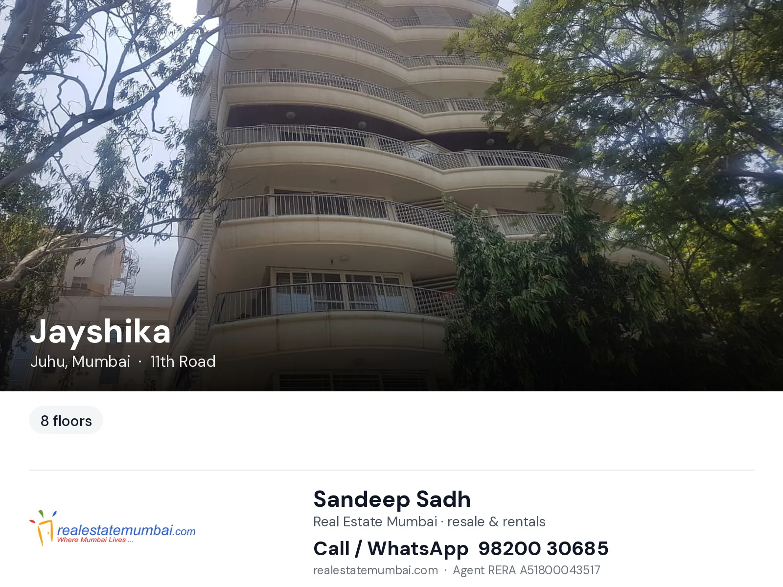 Jayshika, Juhu, Mumbai — flats | Real Estate Mumbai, Sandeep Sadh 98200 30685