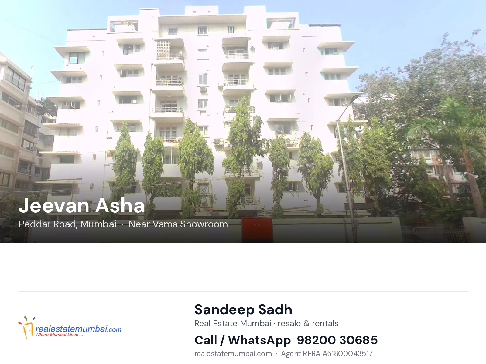 Jeevan Asha, Peddar Road, Mumbai — flats | Real Estate Mumbai, Sandeep Sadh 98200 30685