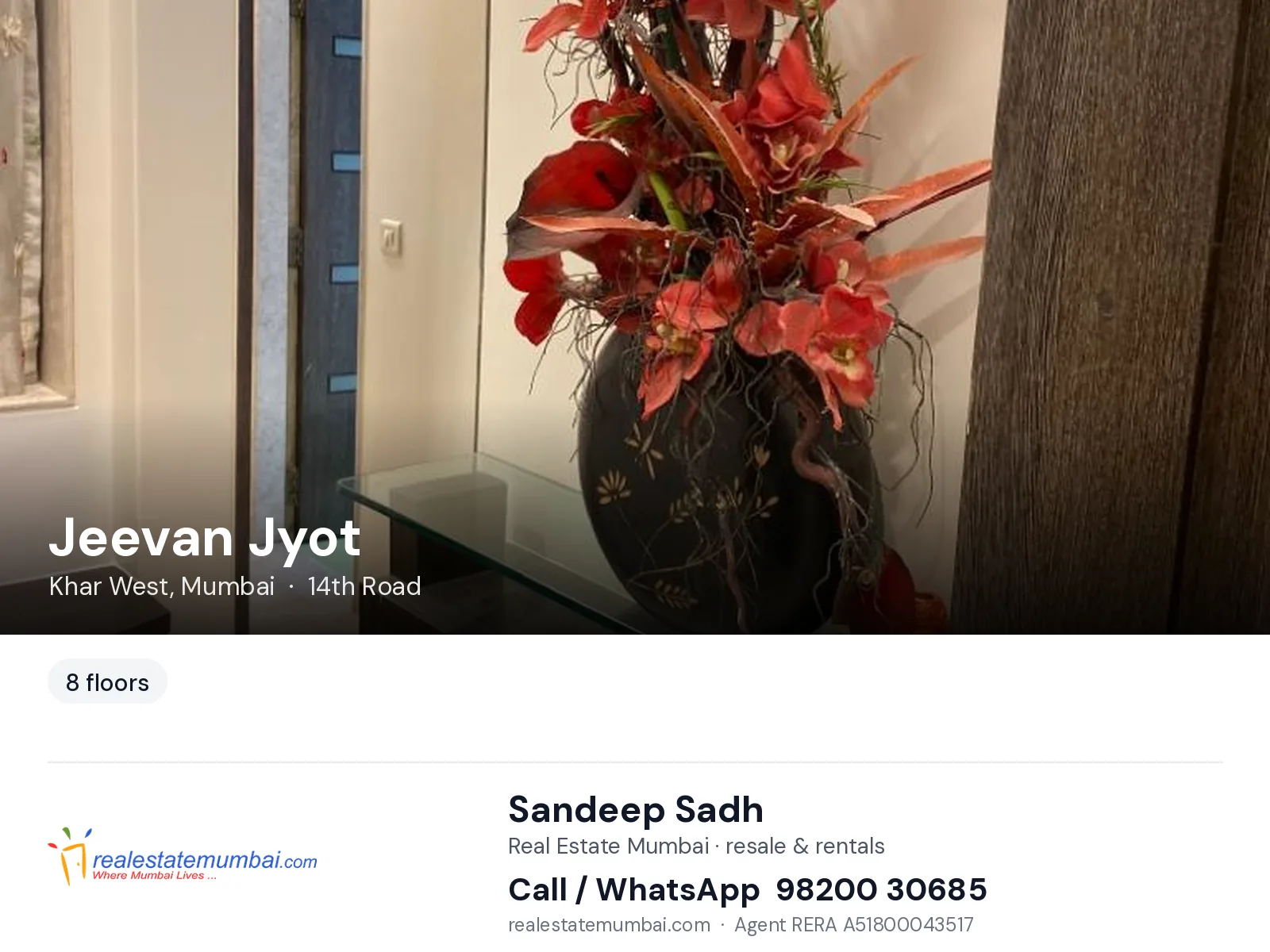 Jeevan Jyot, Khar West, Mumbai — flats | Real Estate Mumbai, Sandeep Sadh 98200 30685