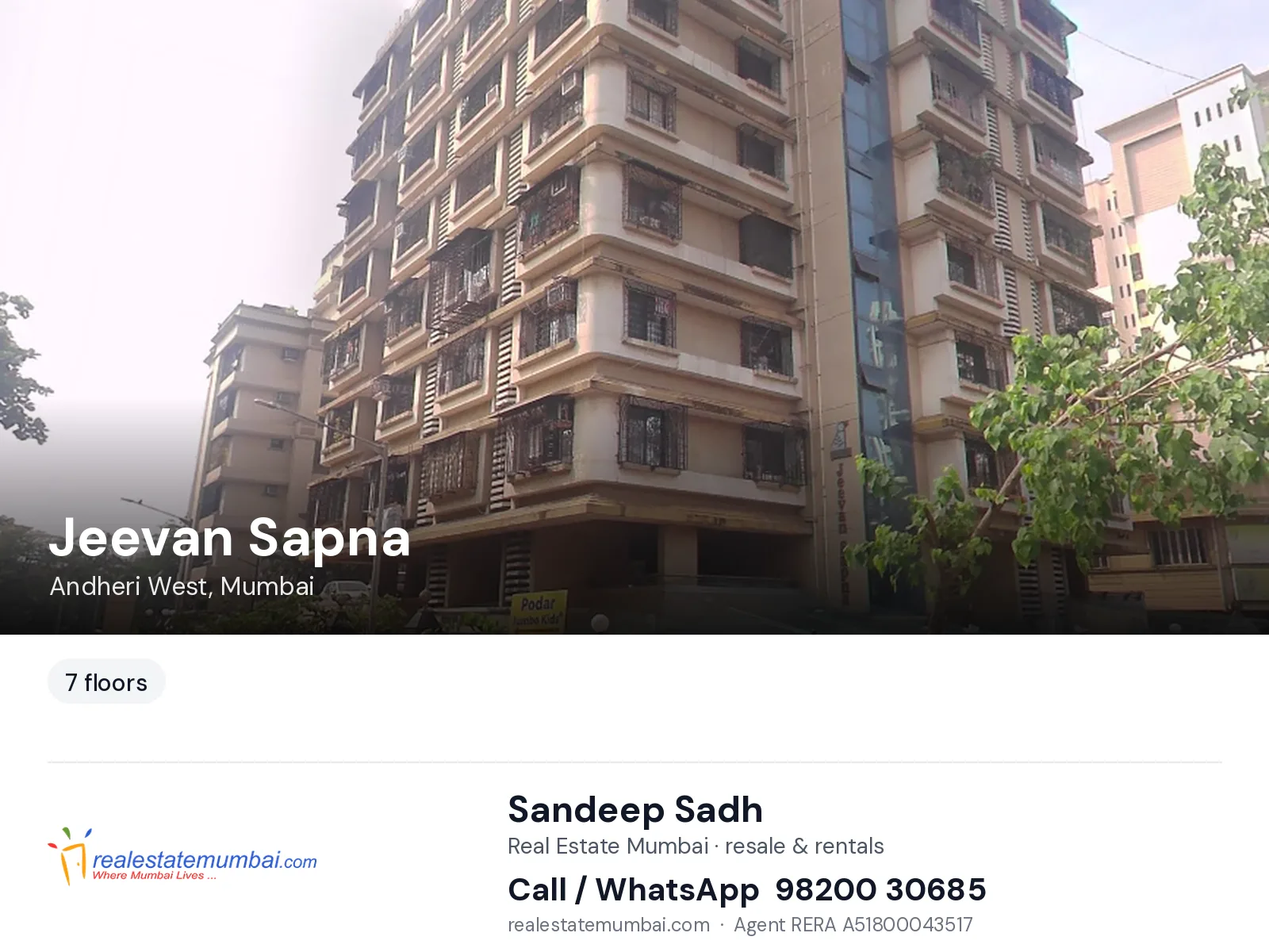 Jeevan Sapna, Andheri West, Mumbai — flats | Real Estate Mumbai, Sandeep Sadh 98200 30685
