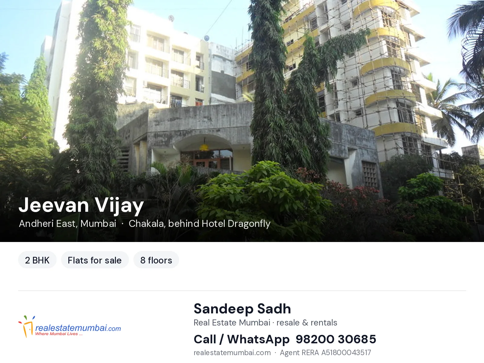 Jeevan Vijay, Andheri East, Mumbai — 2 BHK flats for sale | Real Estate Mumbai, Sandeep Sadh 98200 30685