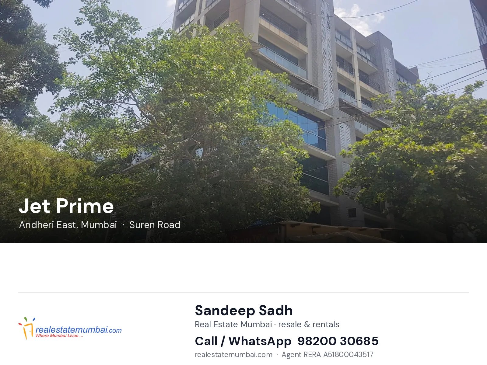 Jet Prime, Andheri East, Mumbai — flats | Real Estate Mumbai, Sandeep Sadh 98200 30685