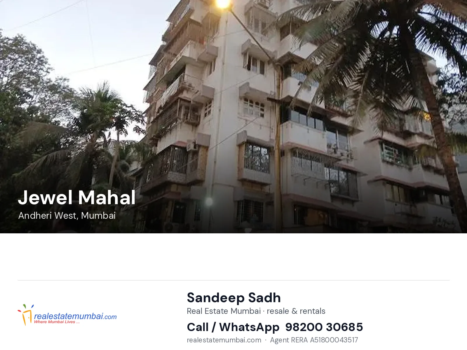 Jewel Mahal, Andheri West, Mumbai — flats | Real Estate Mumbai, Sandeep Sadh 98200 30685
