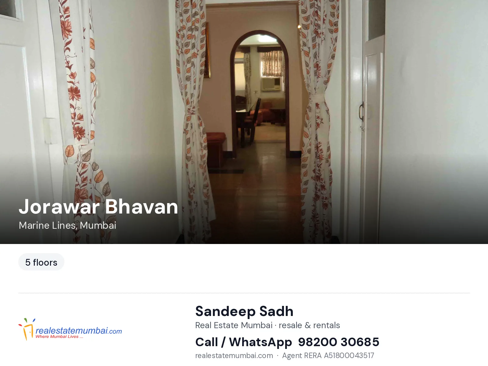Jorawar Bhavan, Marine Lines, Mumbai — flats | Real Estate Mumbai, Sandeep Sadh 98200 30685