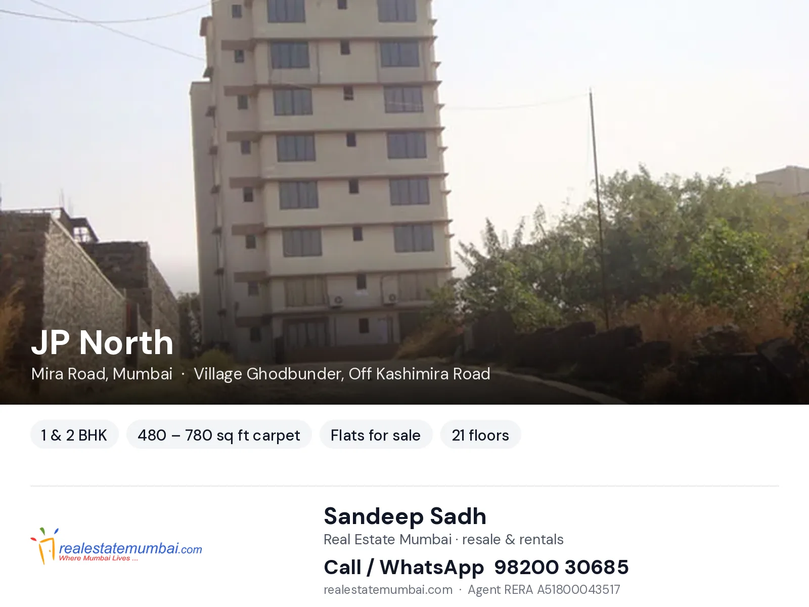 JP North, Mira Road, Mumbai — 1 & 2 BHK flats for sale | Real Estate Mumbai, Sandeep Sadh 98200 30685