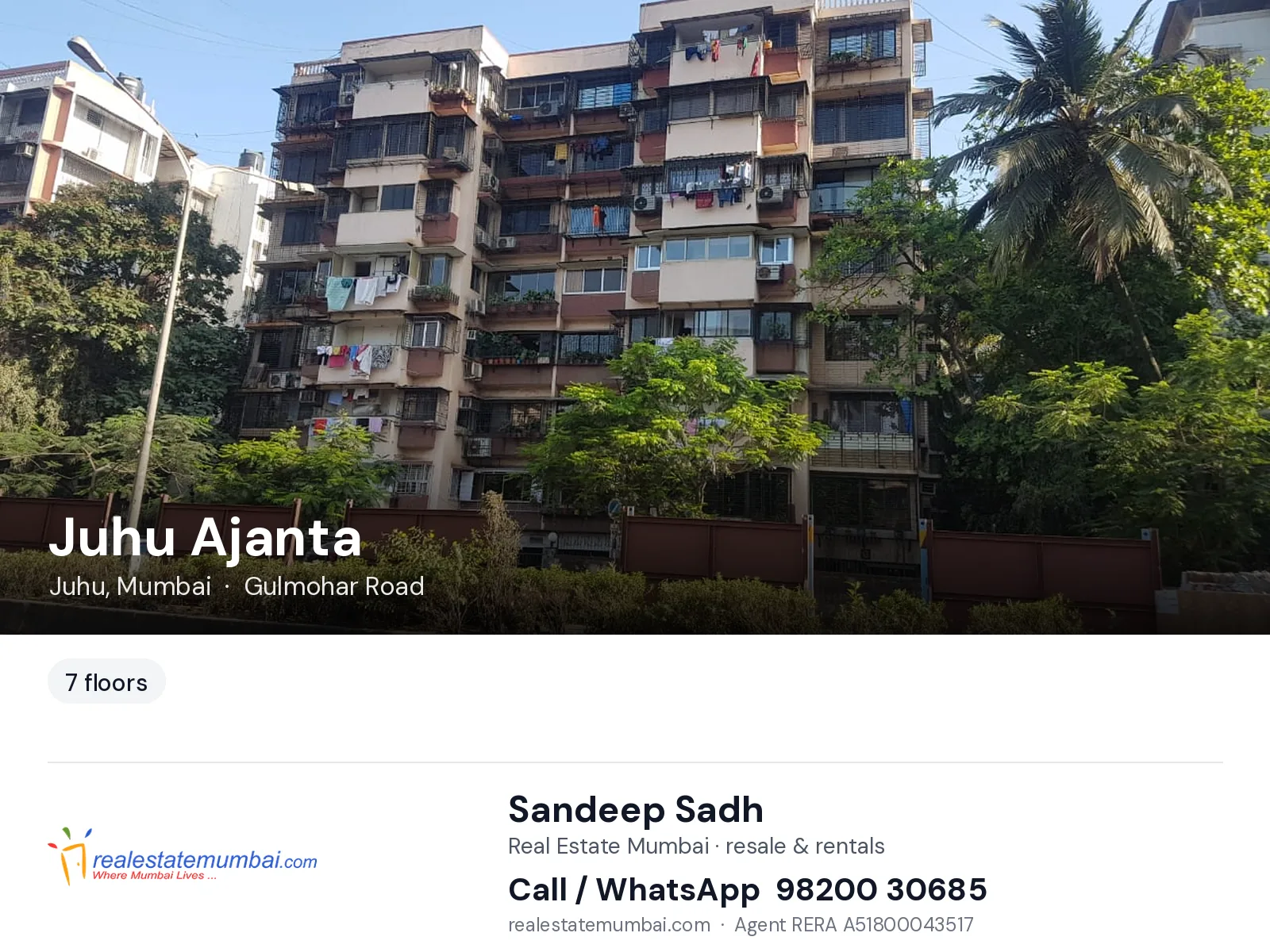 Juhu Ajanta, Juhu, Mumbai — flats | Real Estate Mumbai, Sandeep Sadh 98200 30685