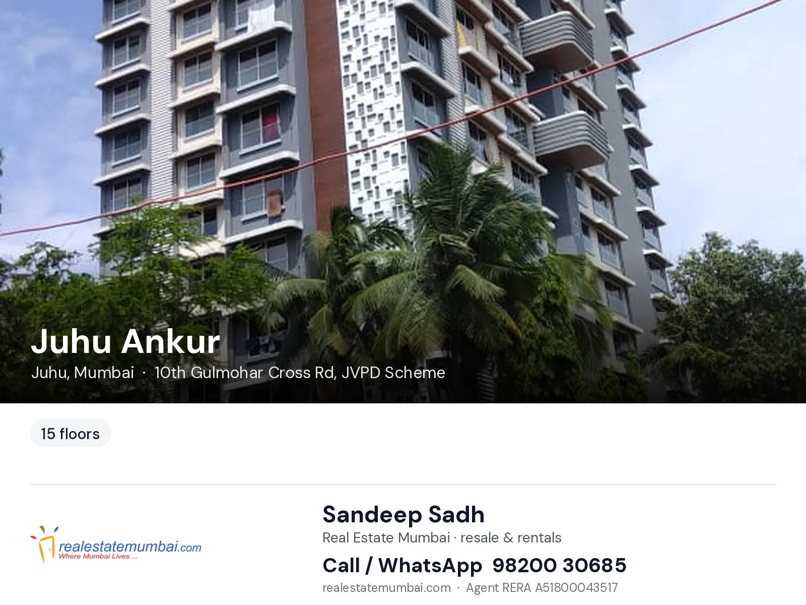 Juhu Ankur, Juhu, Mumbai — flats | Real Estate Mumbai, Sandeep Sadh 98200 30685