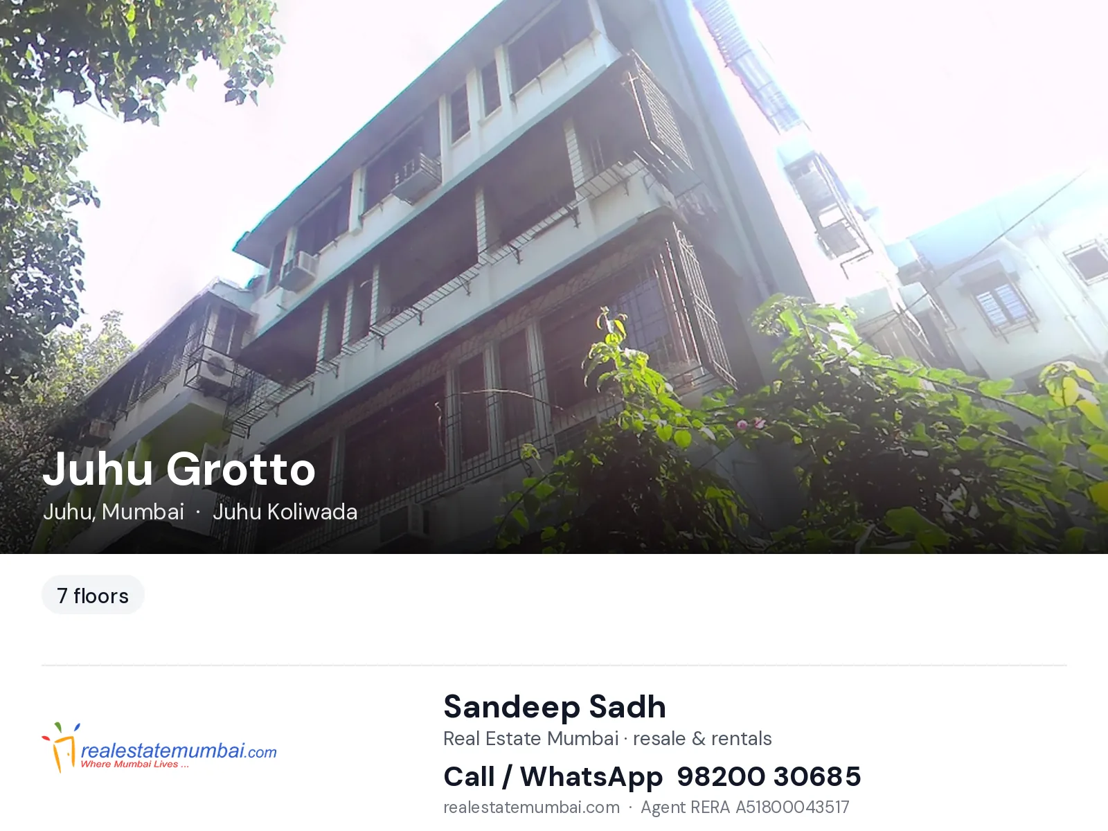 Juhu Grotto, Juhu, Mumbai — flats | Real Estate Mumbai, Sandeep Sadh 98200 30685