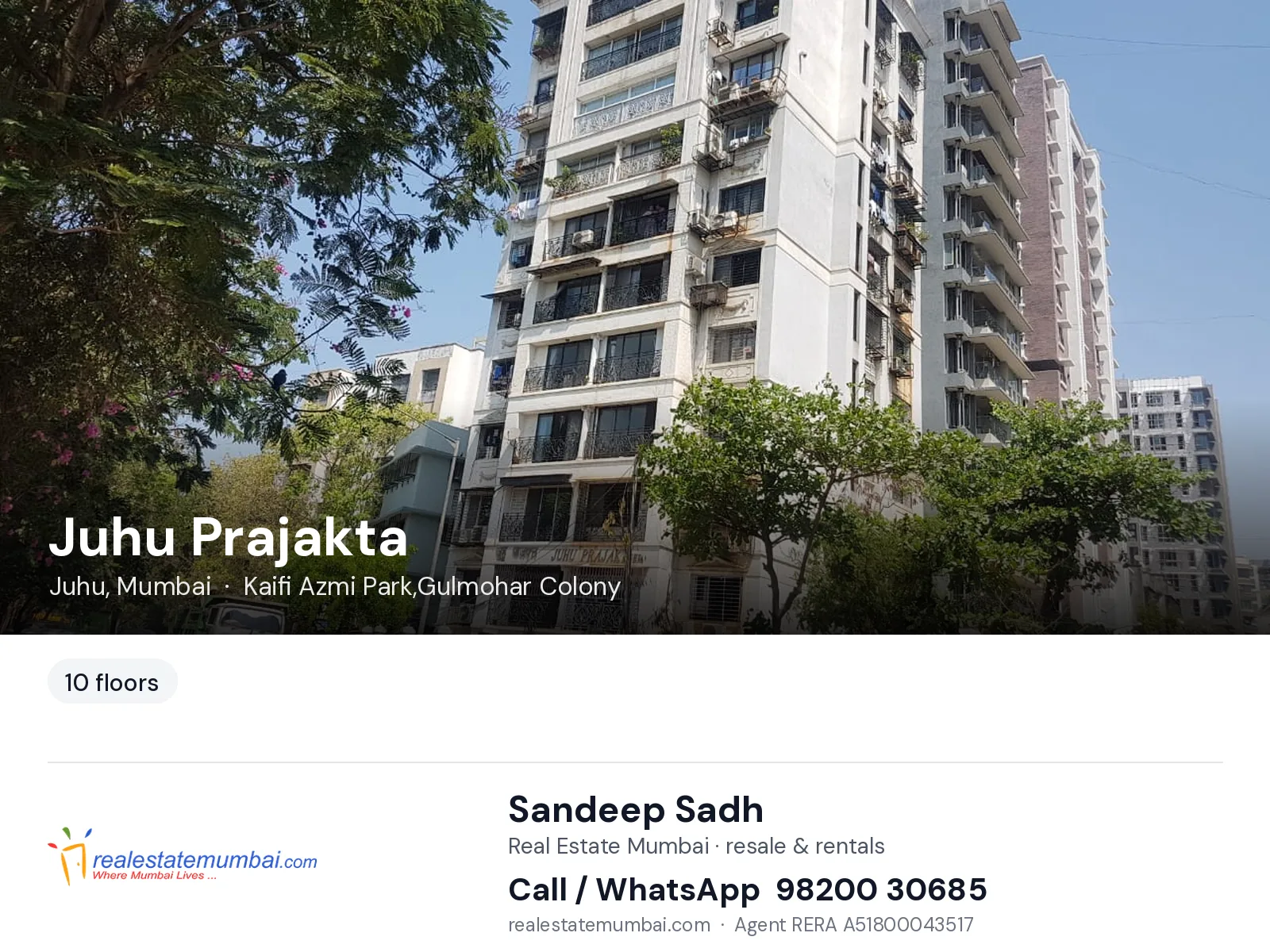 Juhu Prajakta, Juhu, Mumbai — flats | Real Estate Mumbai, Sandeep Sadh 98200 30685