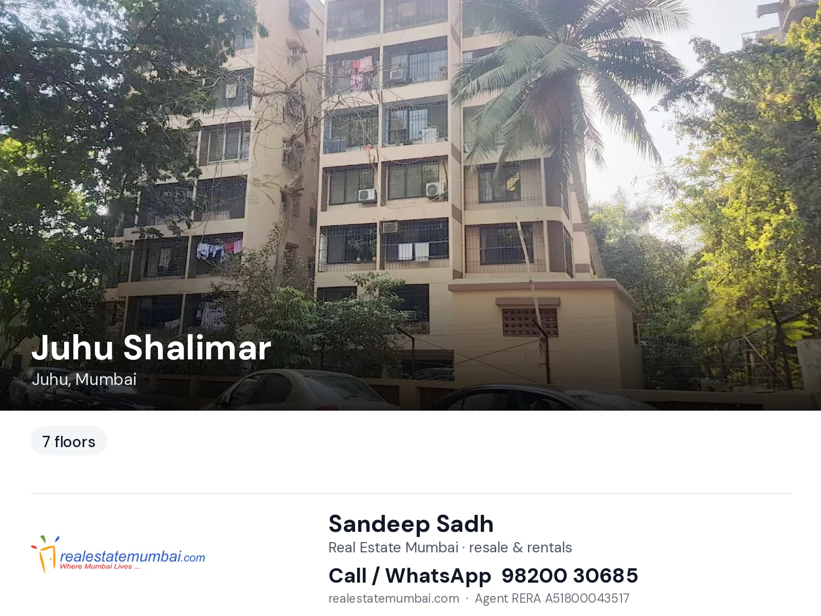 Juhu Shalimar, Juhu, Mumbai — flats | Real Estate Mumbai, Sandeep Sadh 98200 30685