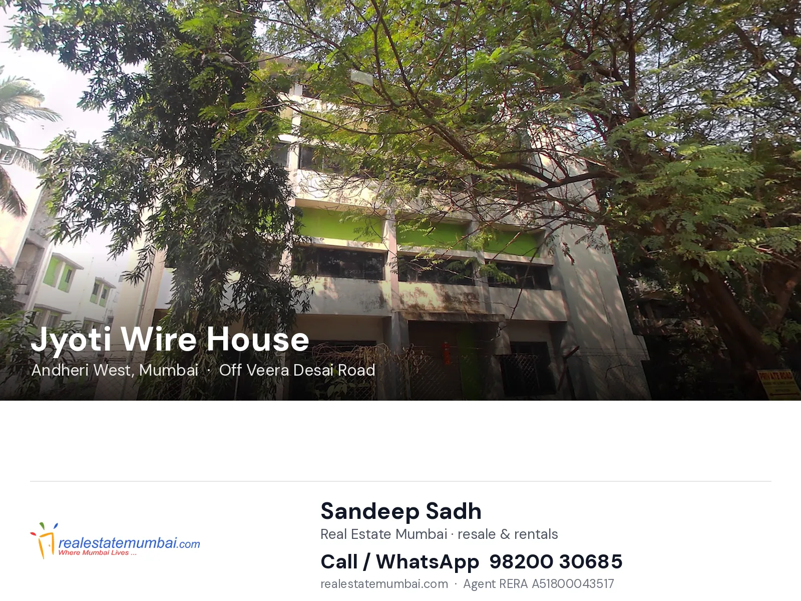 Jyoti Wire House, Andheri West, Mumbai — flats | Real Estate Mumbai, Sandeep Sadh 98200 30685