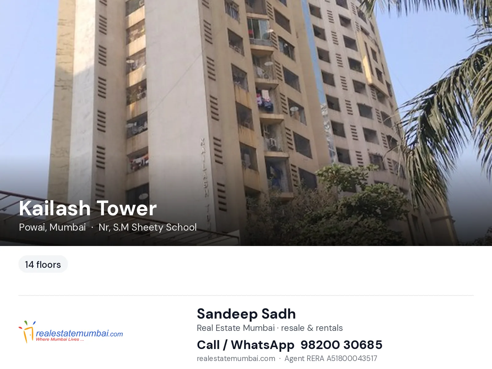 Kailash Tower, Powai, Mumbai — flats | Real Estate Mumbai, Sandeep Sadh 98200 30685