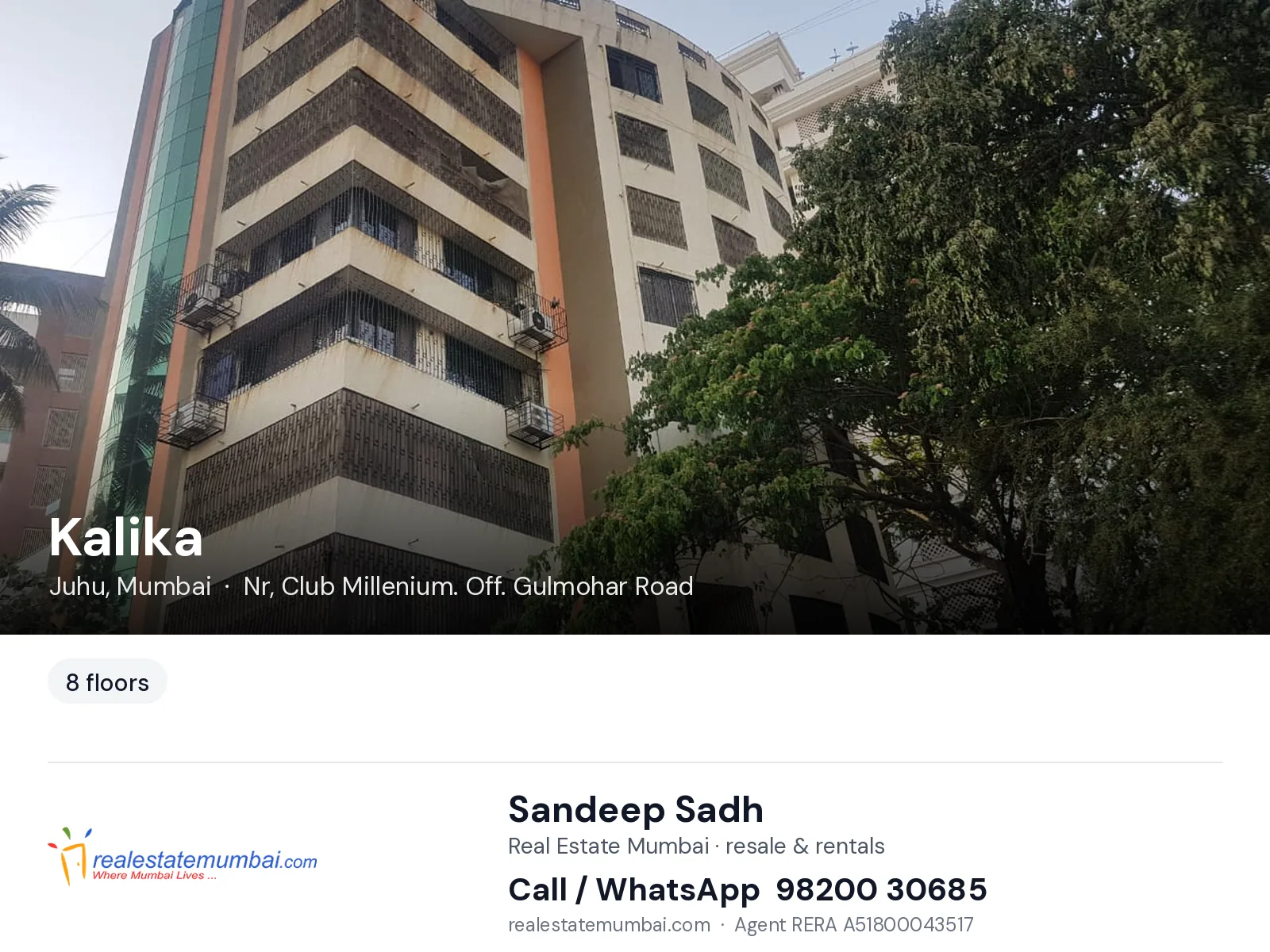 Kalika, Juhu, Mumbai — flats | Real Estate Mumbai, Sandeep Sadh 98200 30685