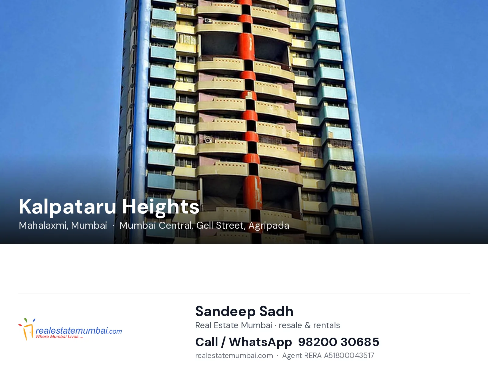 Kalpataru Heights, Mahalaxmi, Mumbai — flats | Real Estate Mumbai, Sandeep Sadh 98200 30685