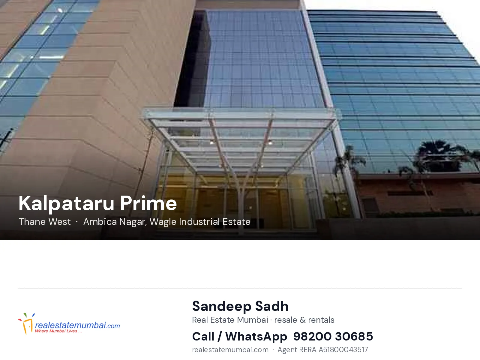 Kalpataru Prime, Thane West — flats | Real Estate Mumbai, Sandeep Sadh 98200 30685