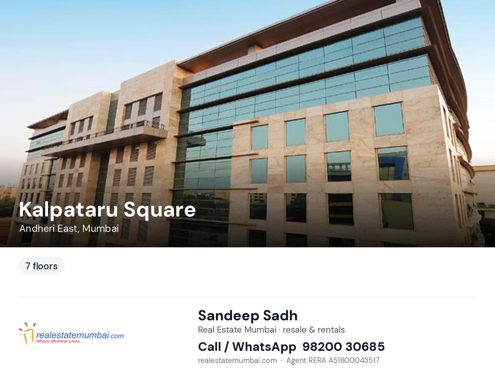 Kalpataru Square, Andheri East, Mumbai — flats | Real Estate Mumbai, Sandeep Sadh 98200 30685