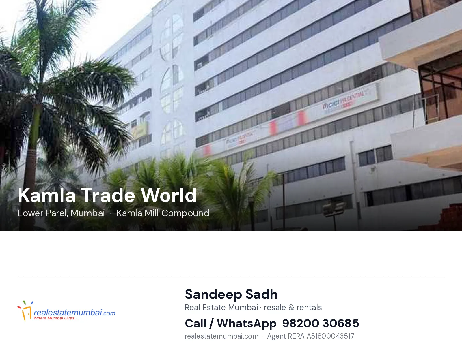 Kamla Trade World, Lower Parel, Mumbai — flats | Real Estate Mumbai, Sandeep Sadh 98200 30685