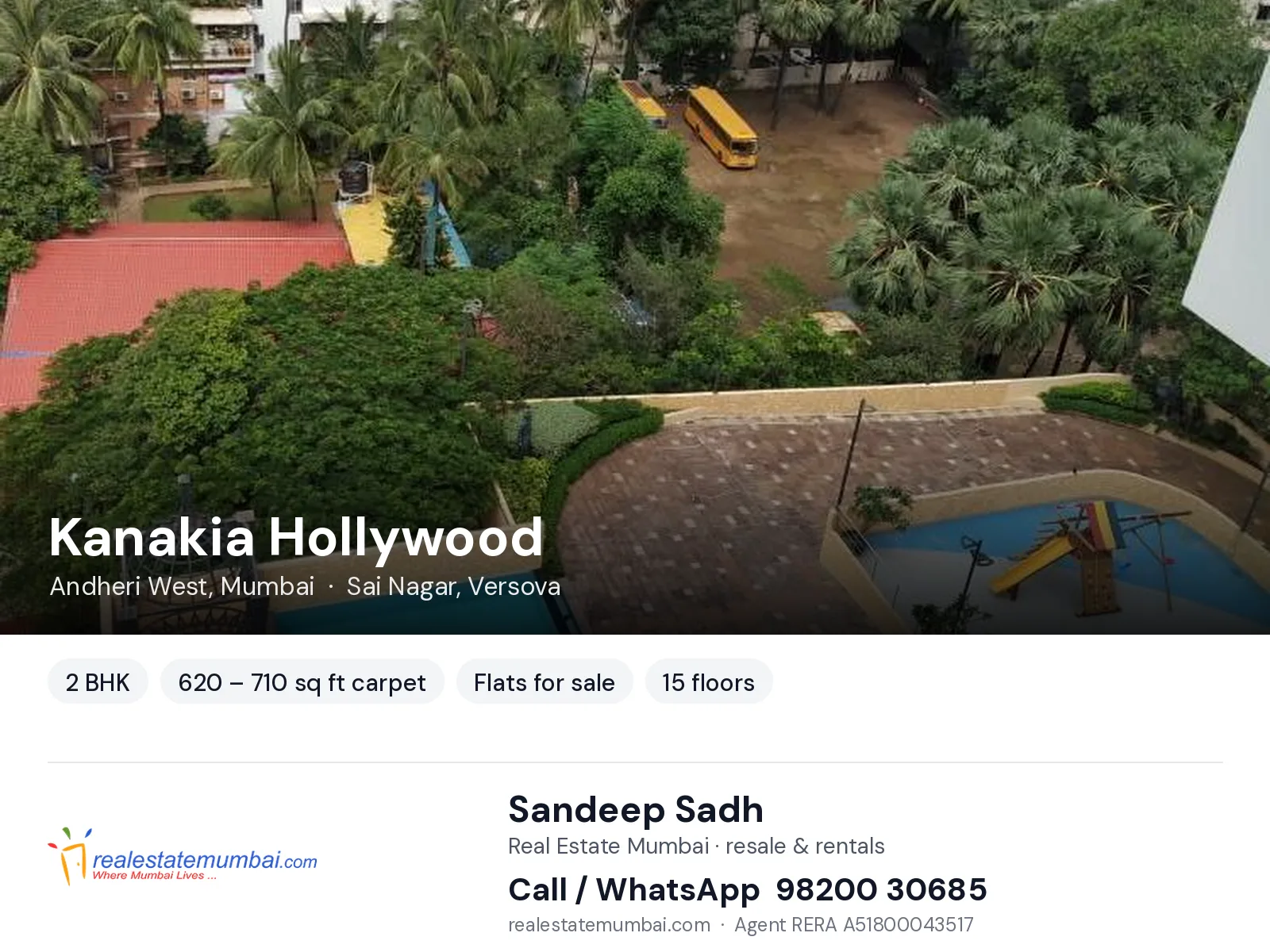 Kanakia Hollywood, Andheri West, Mumbai — 2 BHK flats for sale | Real Estate Mumbai, Sandeep Sadh 98200 30685