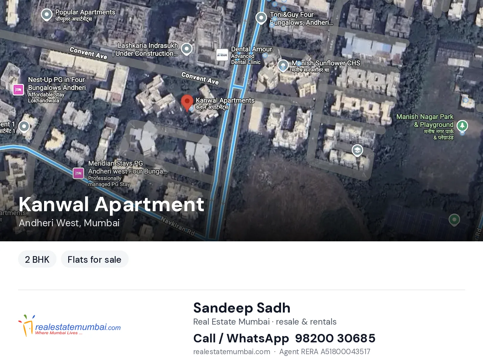 Kanwal Apartment, Andheri West, Mumbai — 2 BHK flats for sale | Real Estate Mumbai, Sandeep Sadh 98200 30685