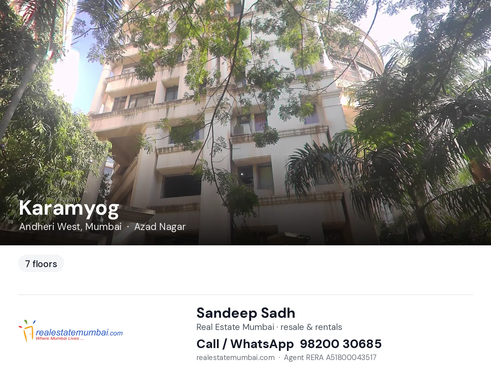 Karamyog, Andheri West, Mumbai — flats | Real Estate Mumbai, Sandeep Sadh 98200 30685