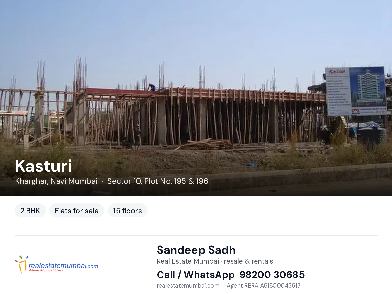 Kasturi, Kharghar, Navi Mumbai — 2 BHK flats for sale | Real Estate Mumbai, Sandeep Sadh 98200 30685