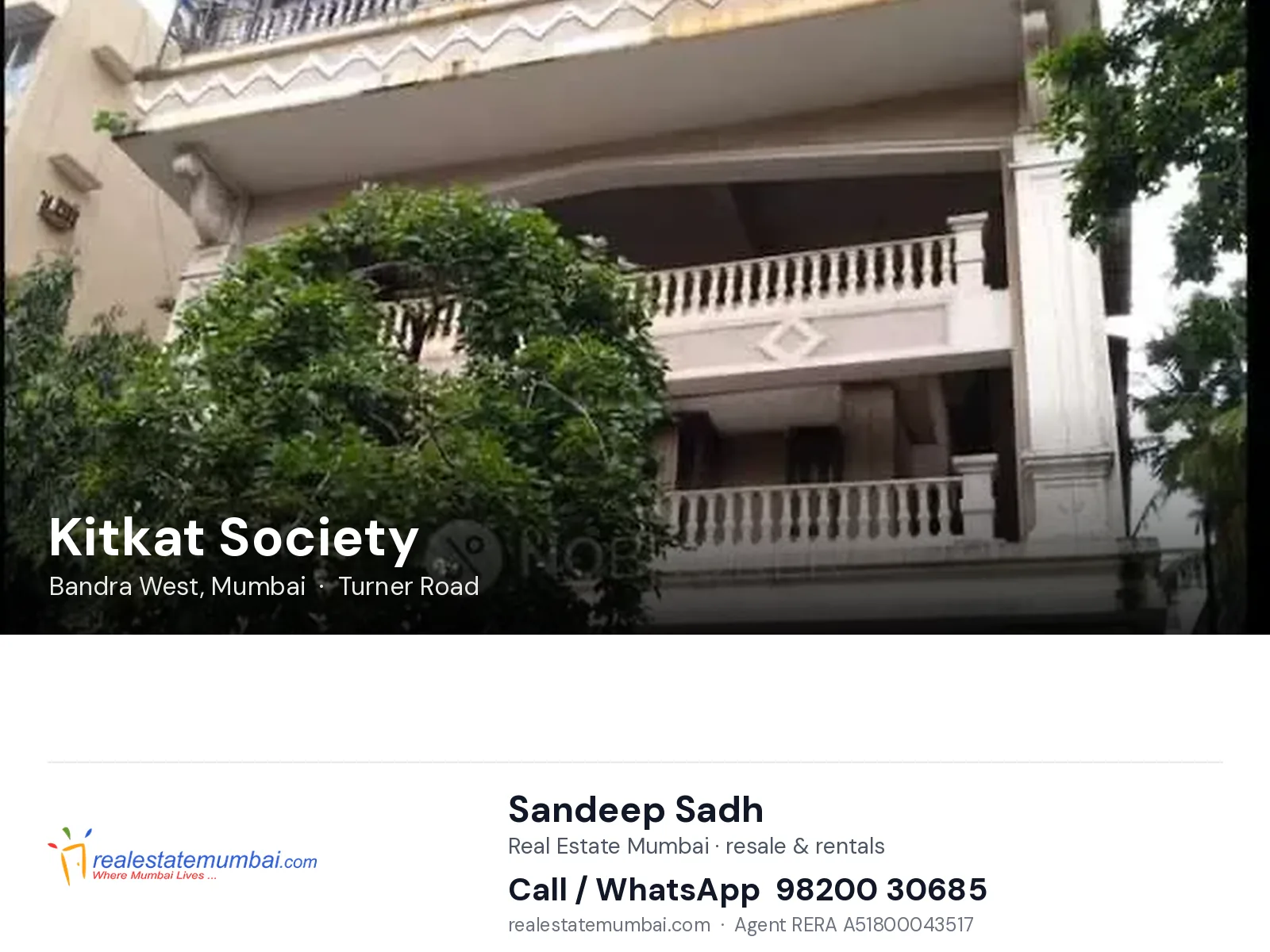 Kitkat Society, Bandra West, Mumbai — flats | Real Estate Mumbai, Sandeep Sadh 98200 30685
