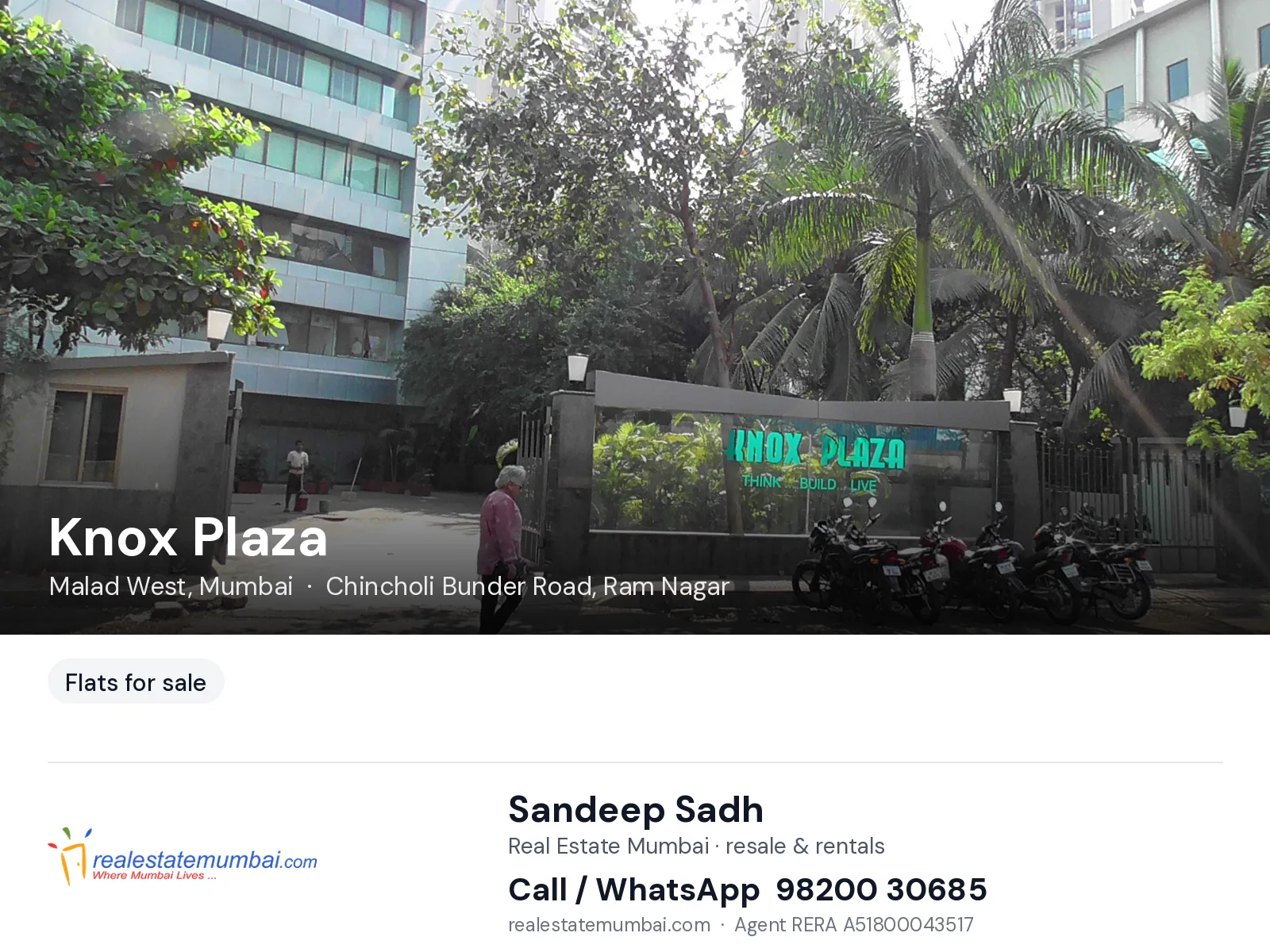 Knox Plaza, Malad West, Mumbai — flats for sale | Real Estate Mumbai, Sandeep Sadh 98200 30685