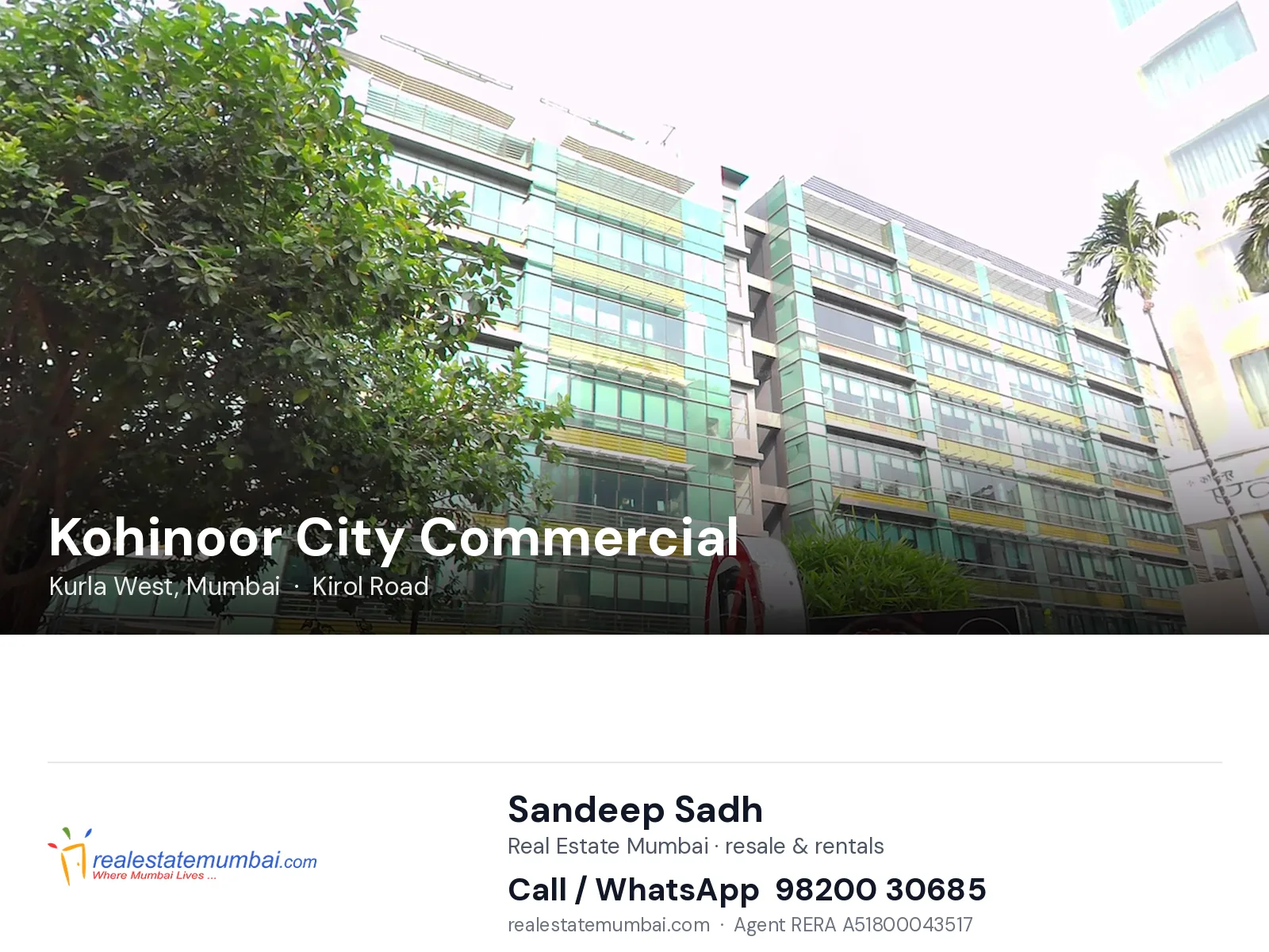 Kohinoor City Commercial, Kurla West, Mumbai — flats | Real Estate Mumbai, Sandeep Sadh 98200 30685