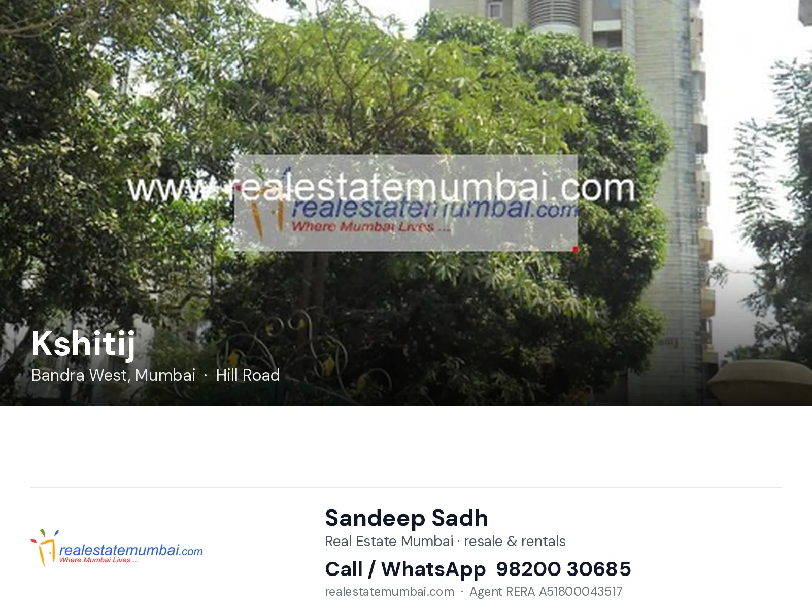 Kshitij, Bandra West, Mumbai — flats | Real Estate Mumbai, Sandeep Sadh 98200 30685