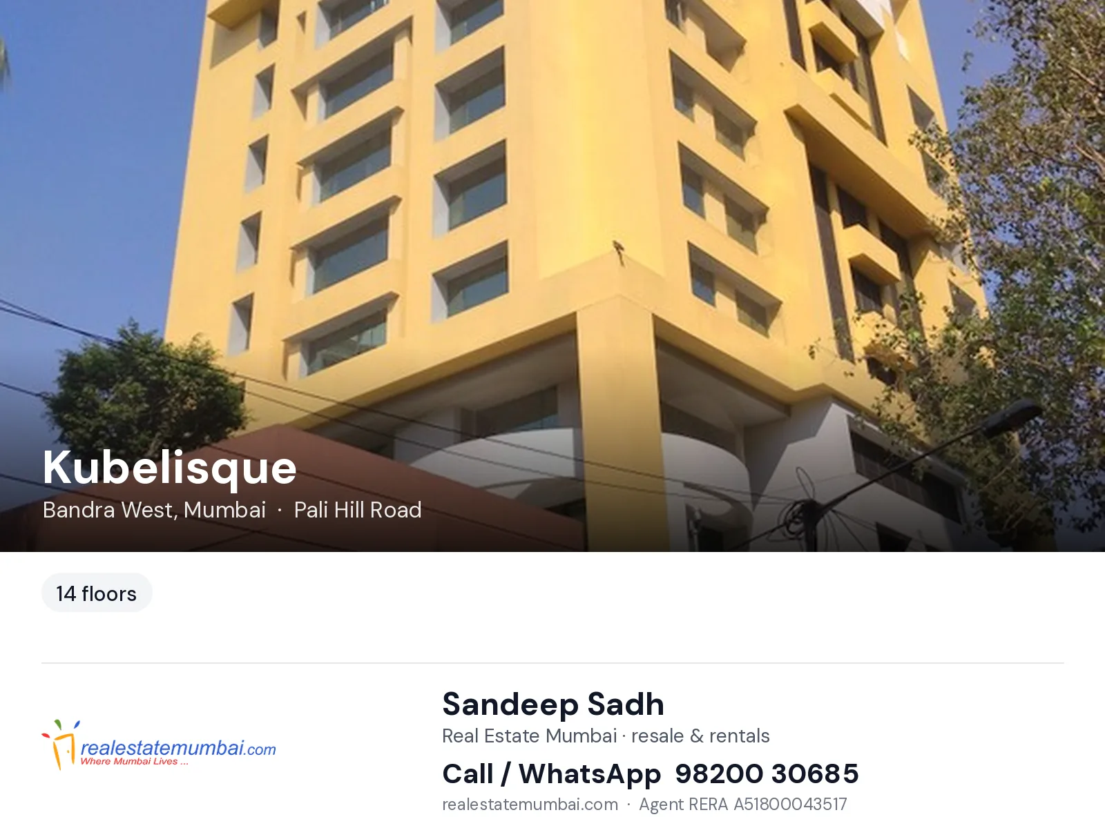 Kubelisque, Bandra West, Mumbai — flats | Real Estate Mumbai, Sandeep Sadh 98200 30685