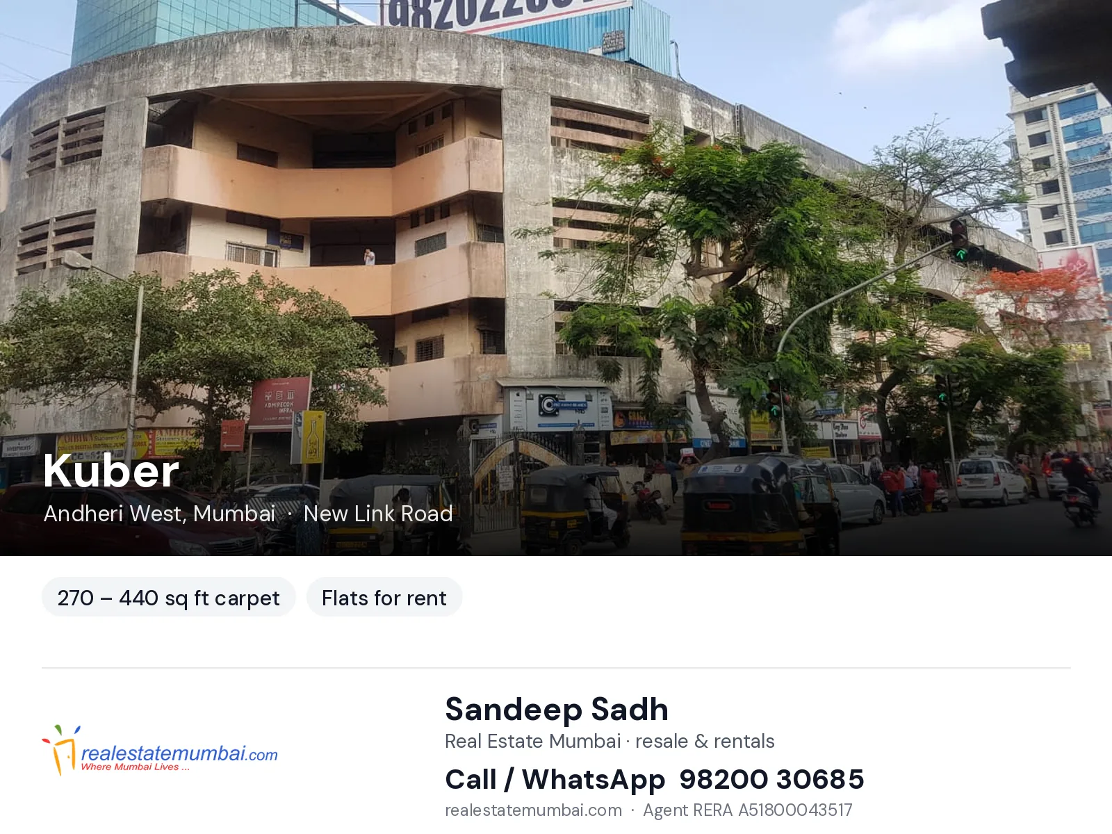Kuber, Andheri West, Mumbai — flats for rent | Real Estate Mumbai, Sandeep Sadh 98200 30685