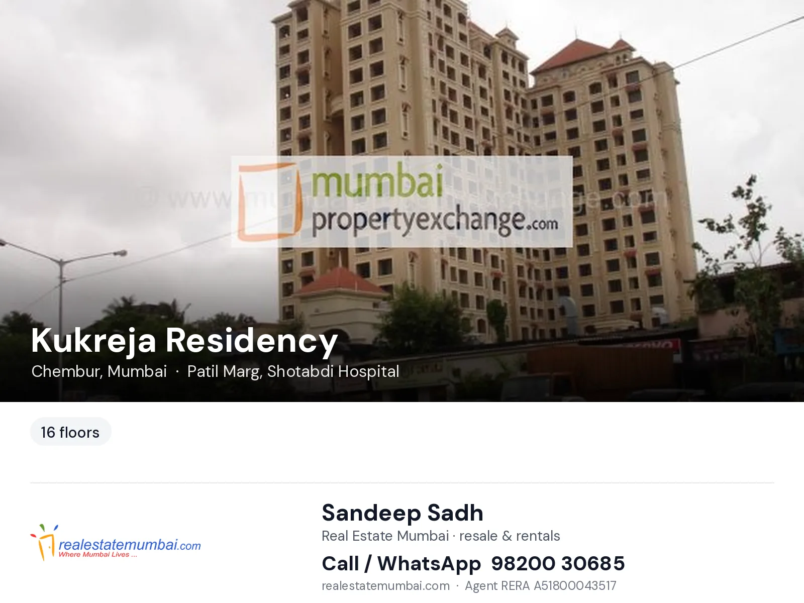 Kukreja Residency, Chembur, Mumbai — flats | Real Estate Mumbai, Sandeep Sadh 98200 30685