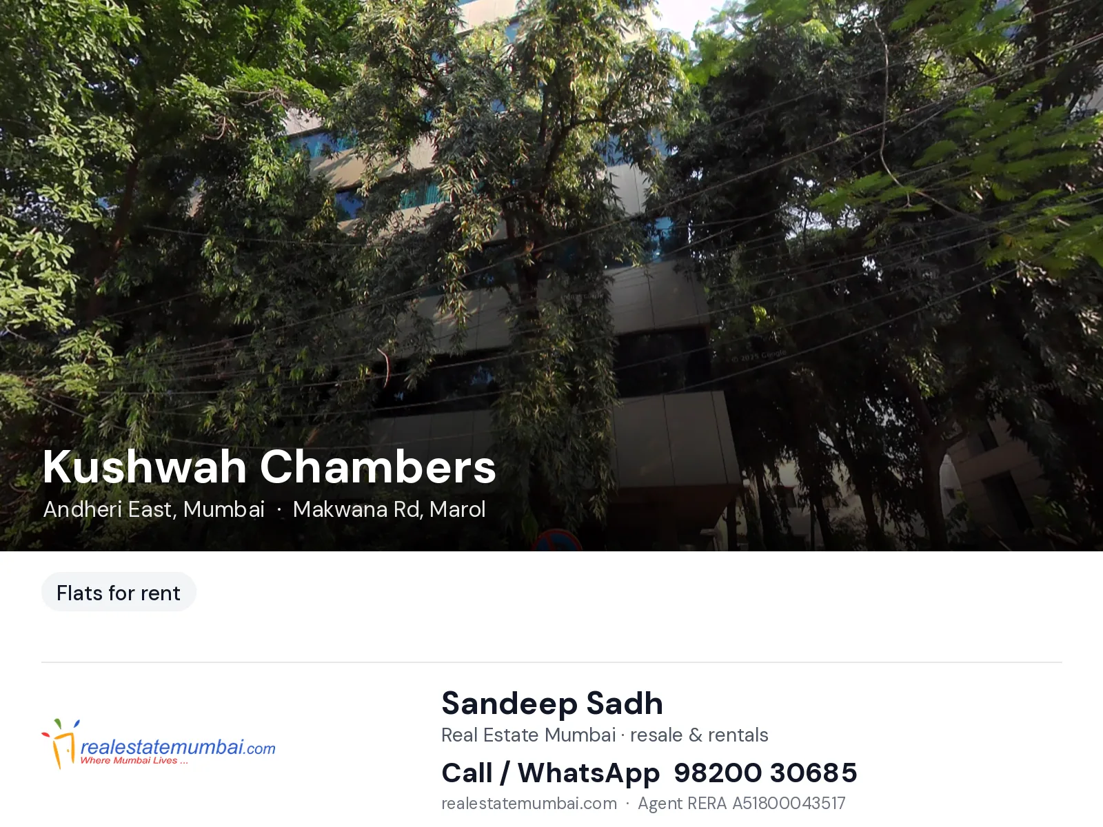 Kushwah Chambers, Andheri East, Mumbai — flats for rent | Real Estate Mumbai, Sandeep Sadh 98200 30685