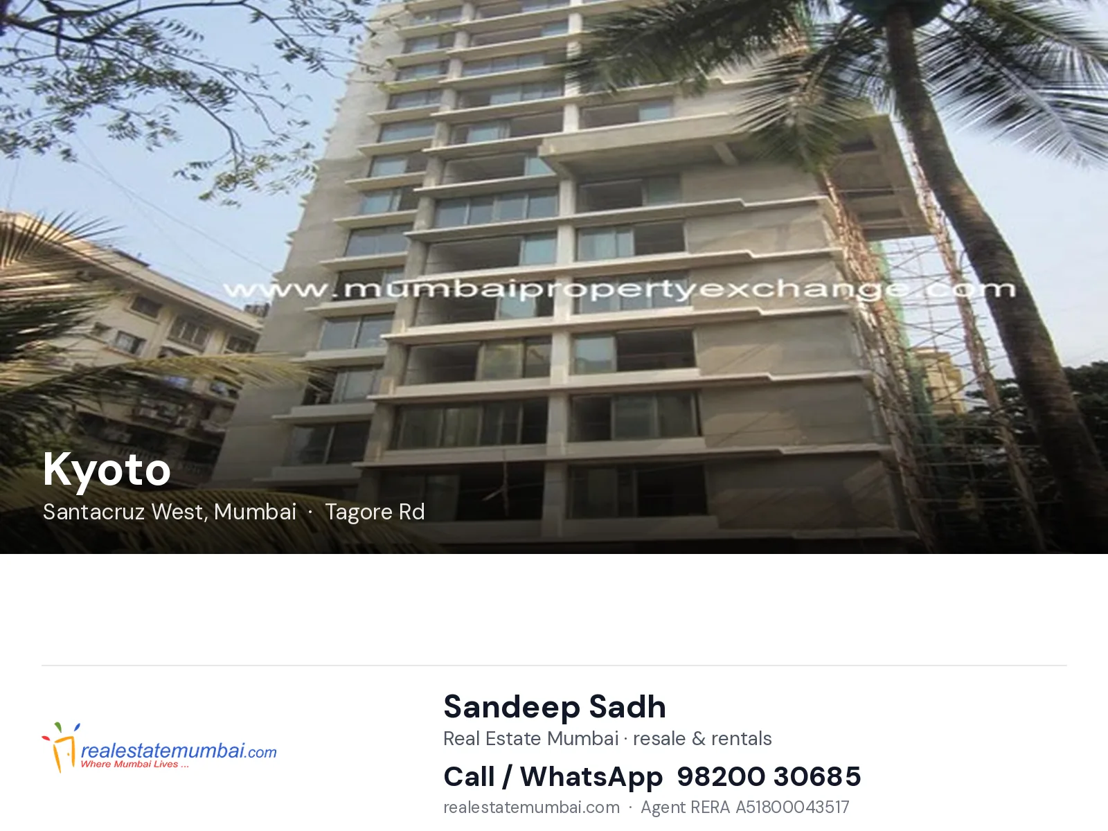 Kyoto, Santacruz West, Mumbai — flats | Real Estate Mumbai, Sandeep Sadh 98200 30685