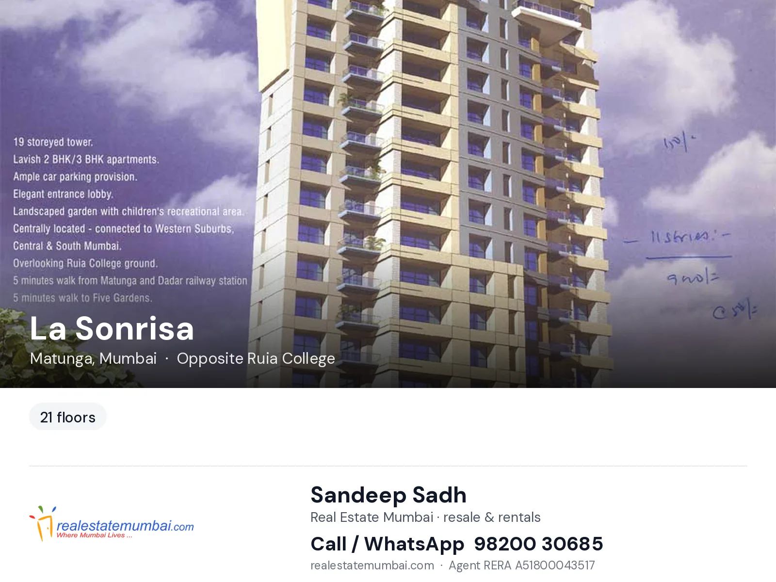 La Sonrisa, Matunga, Mumbai — flats | Real Estate Mumbai, Sandeep Sadh 98200 30685