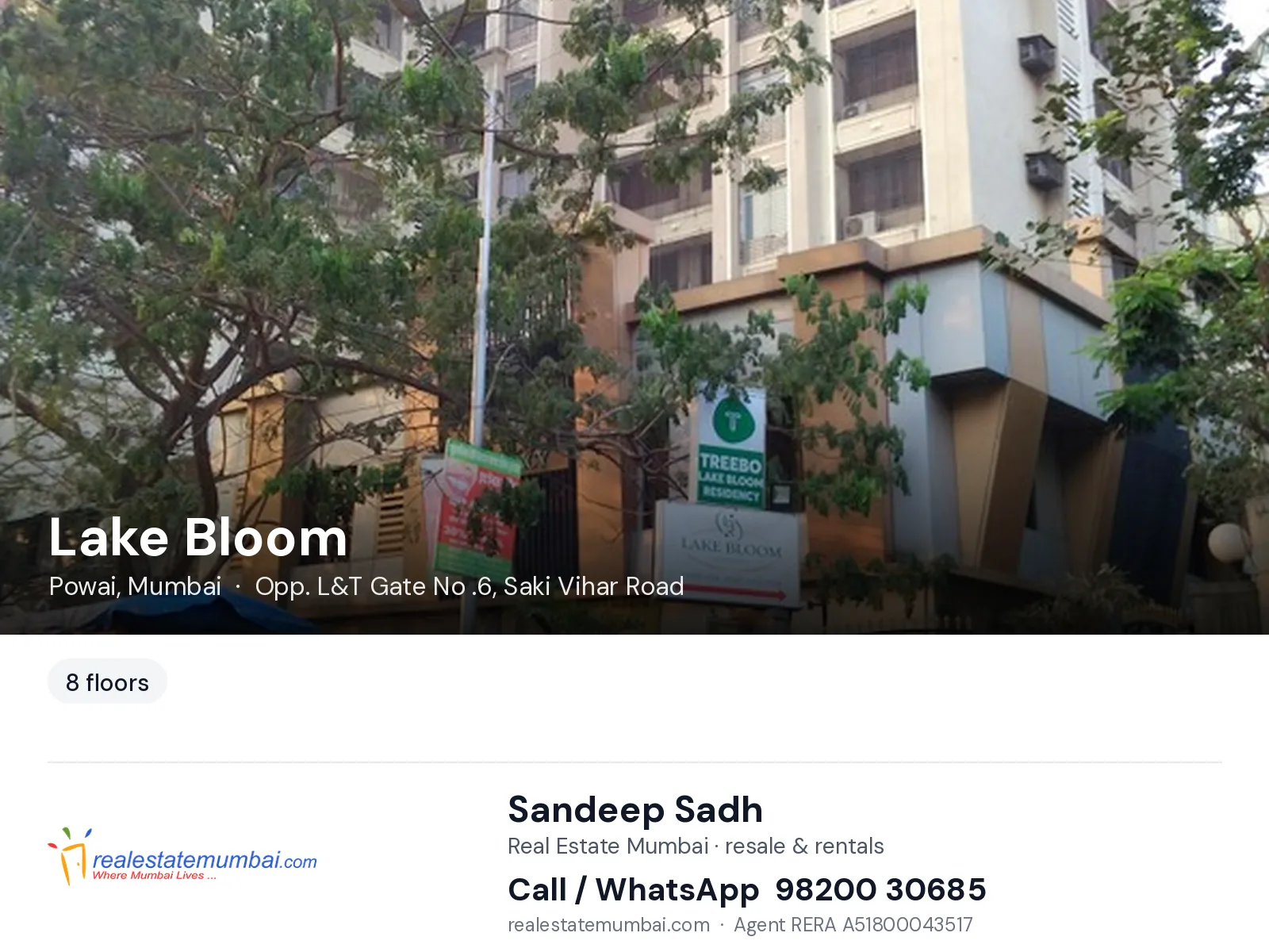 Lake Bloom, Powai, Mumbai — flats | Real Estate Mumbai, Sandeep Sadh 98200 30685