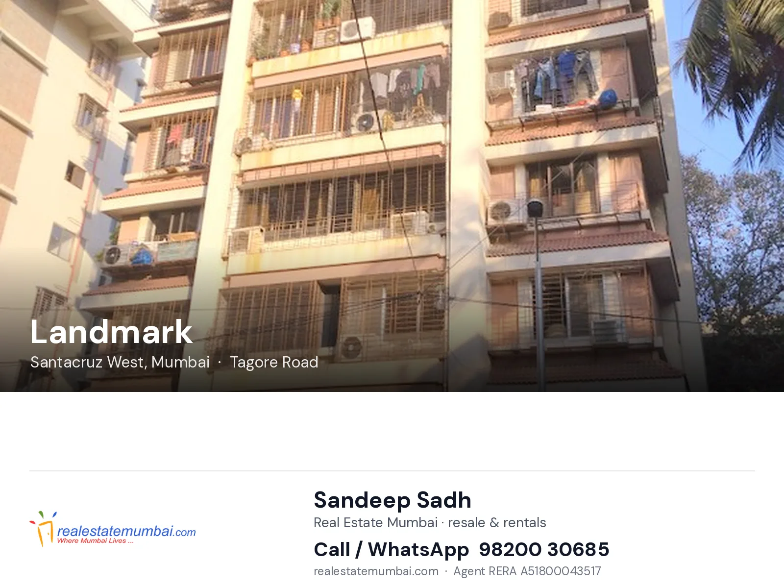 Landmark, Santacruz West, Mumbai — flats | Real Estate Mumbai, Sandeep Sadh 98200 30685