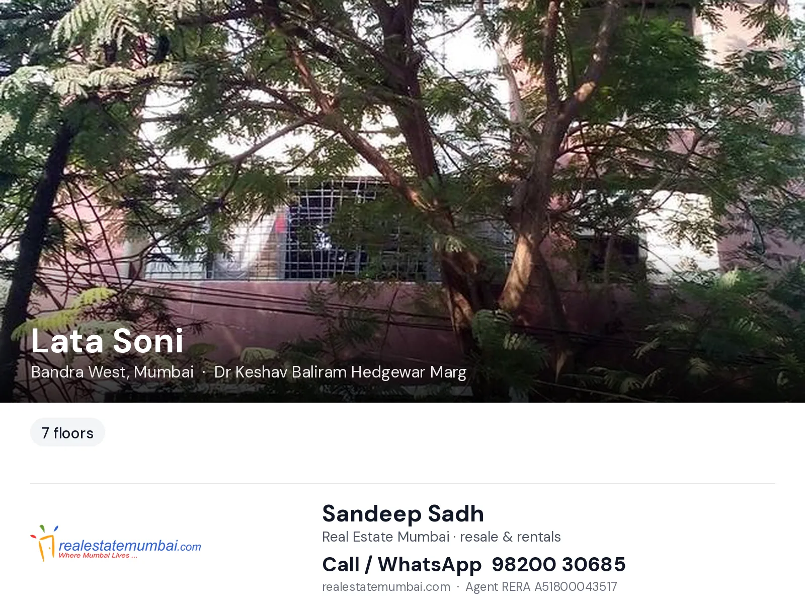Lata Soni, Bandra West, Mumbai — flats | Real Estate Mumbai, Sandeep Sadh 98200 30685