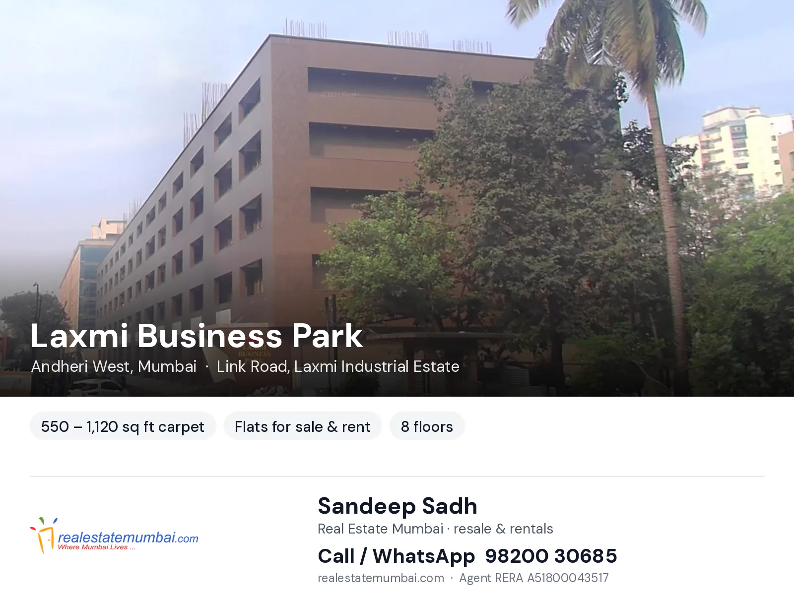 Laxmi Business Park, Andheri West, Mumbai — flats for sale & rent | Real Estate Mumbai, Sandeep Sadh 98200 30685