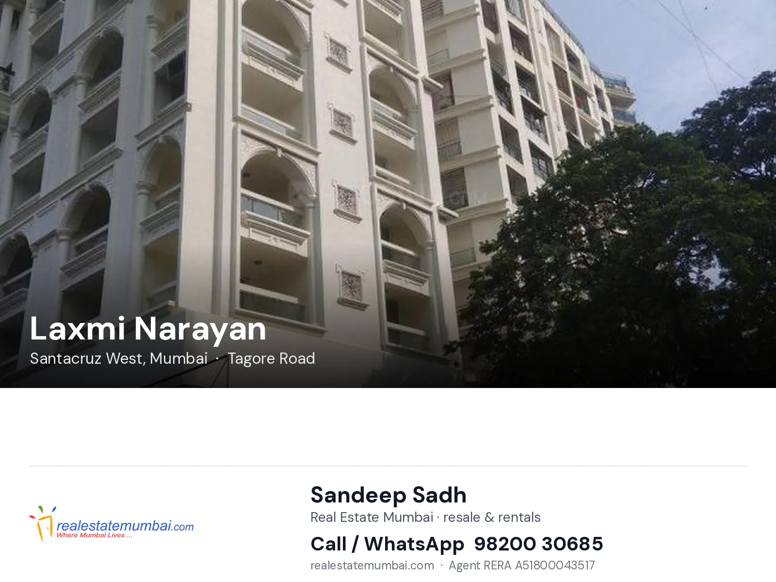Laxmi Narayan, Santacruz West, Mumbai — flats | Real Estate Mumbai, Sandeep Sadh 98200 30685
