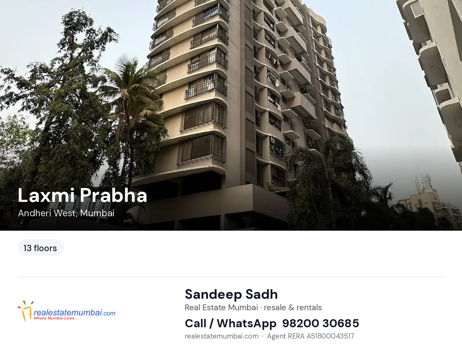 Laxmi Prabha, Andheri West, Mumbai — flats | Real Estate Mumbai, Sandeep Sadh 98200 30685