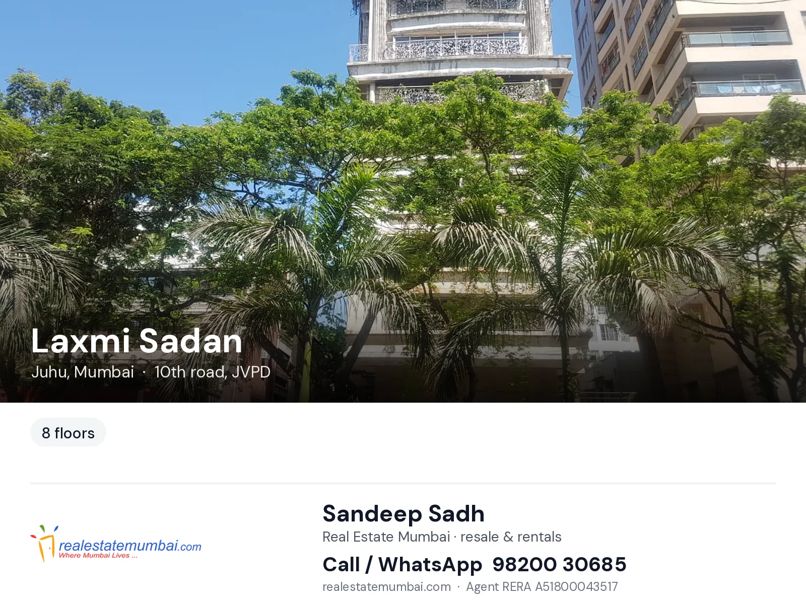 Laxmi Sadan, Juhu, Mumbai — flats | Real Estate Mumbai, Sandeep Sadh 98200 30685