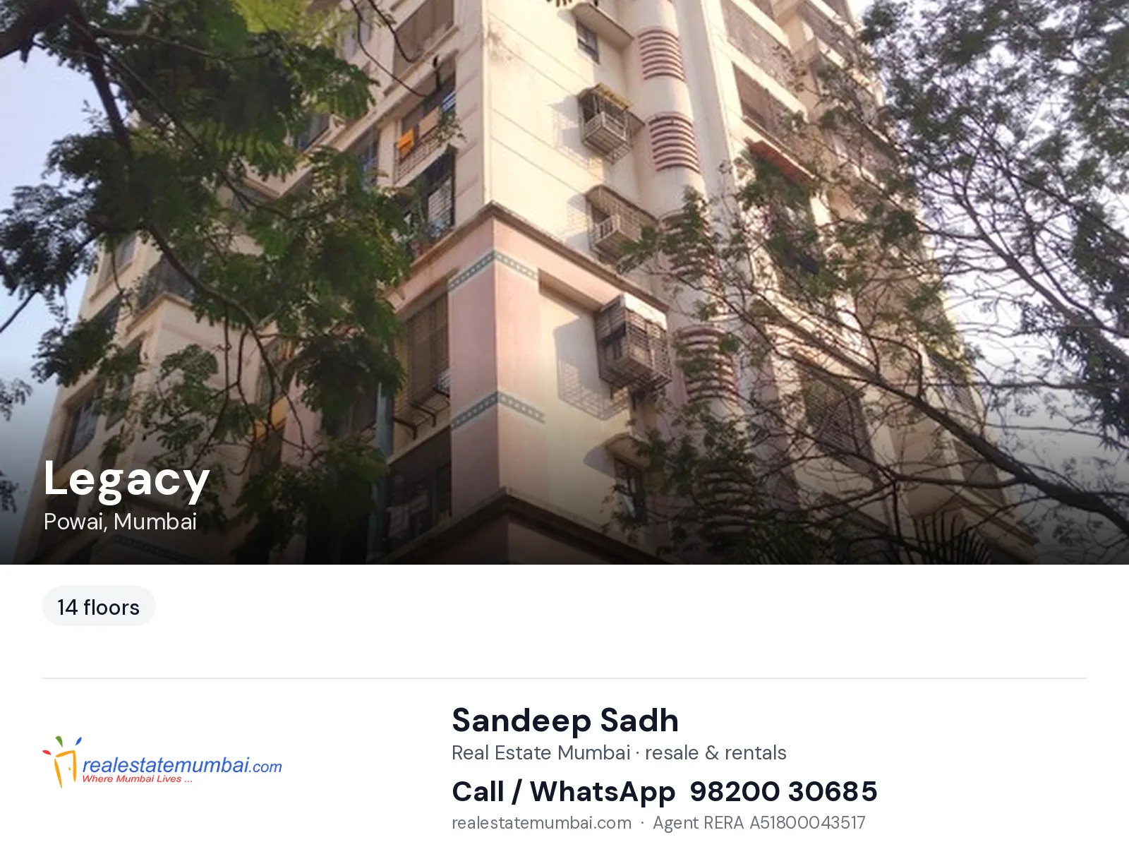 Legacy, Powai, Mumbai — flats | Real Estate Mumbai, Sandeep Sadh 98200 30685