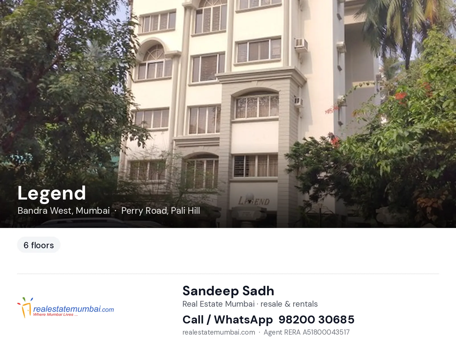 Legend, Bandra West, Mumbai — flats | Real Estate Mumbai, Sandeep Sadh 98200 30685