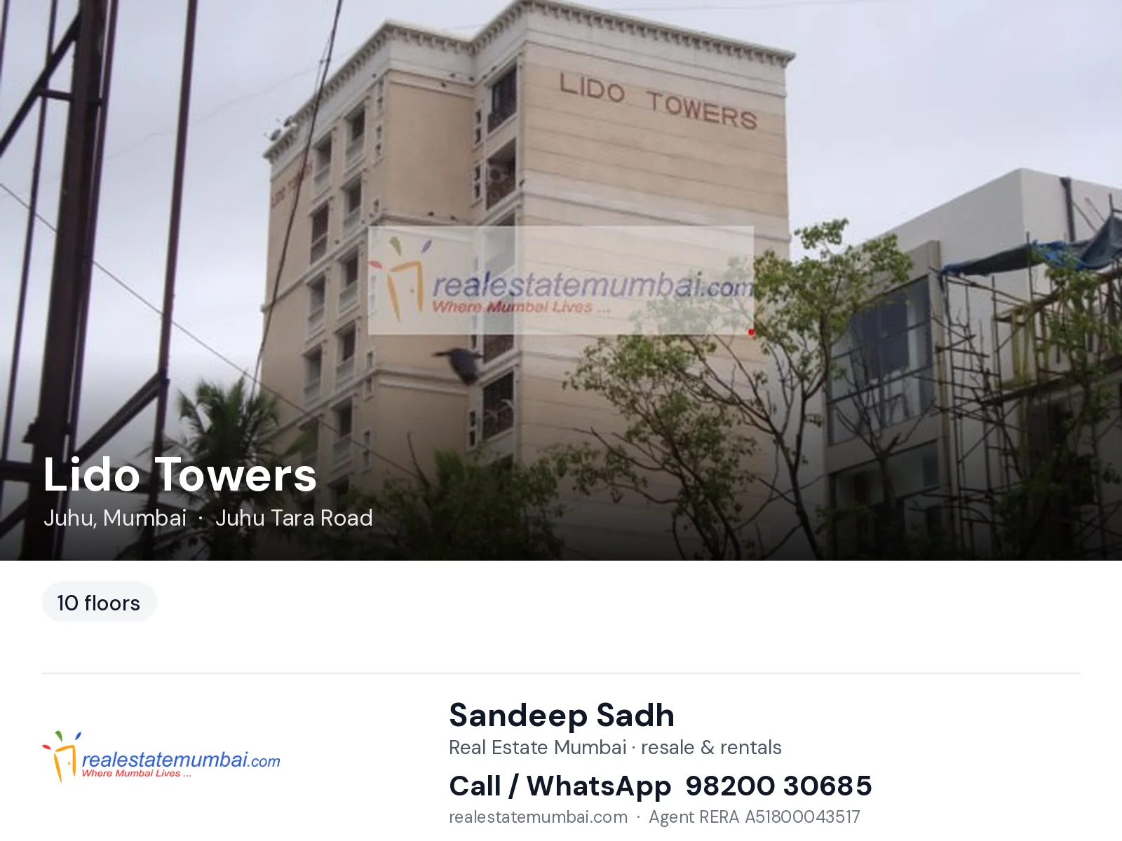 Lido Towers, Juhu, Mumbai — flats | Real Estate Mumbai, Sandeep Sadh 98200 30685