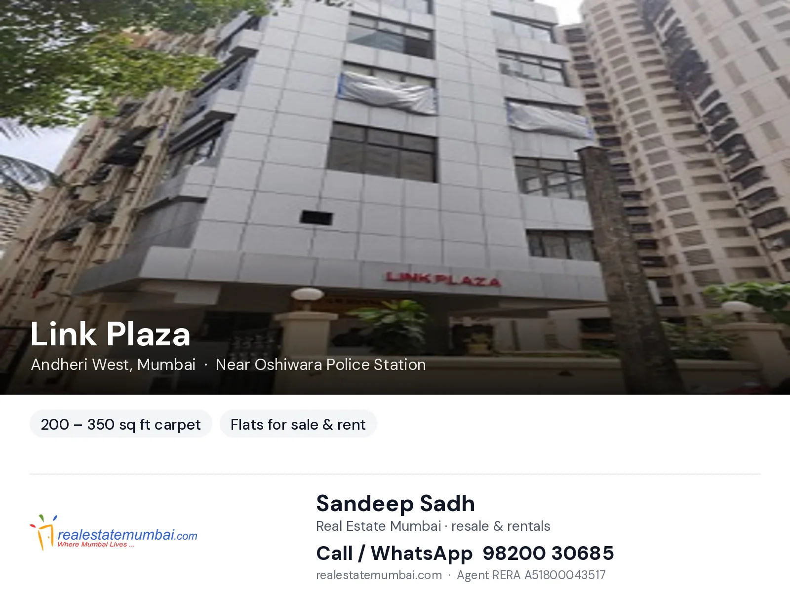 Link Plaza, Andheri West, Mumbai — flats for sale & rent | Real Estate Mumbai, Sandeep Sadh 98200 30685