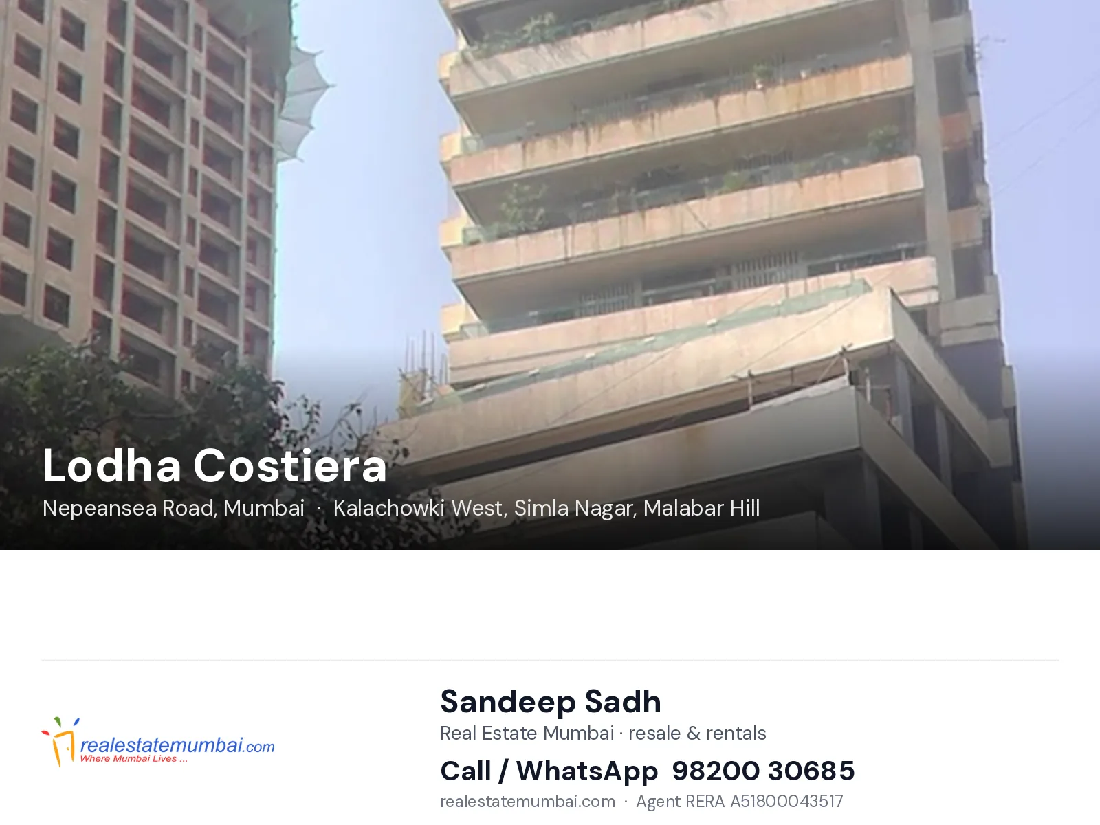 Lodha Costiera, Nepeansea Road, Mumbai — flats | Real Estate Mumbai, Sandeep Sadh 98200 30685