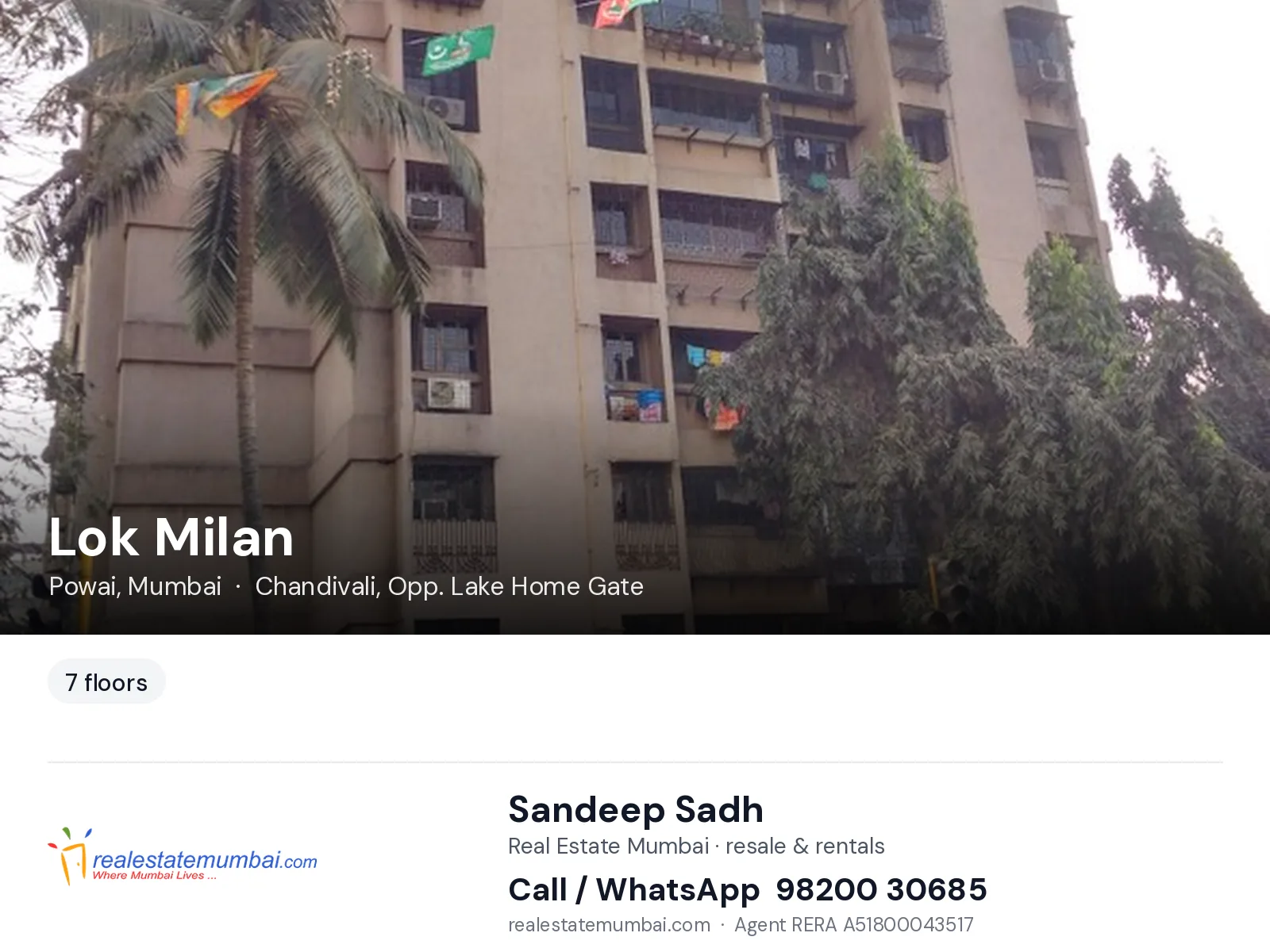 Lok Milan, Powai, Mumbai — flats | Real Estate Mumbai, Sandeep Sadh 98200 30685