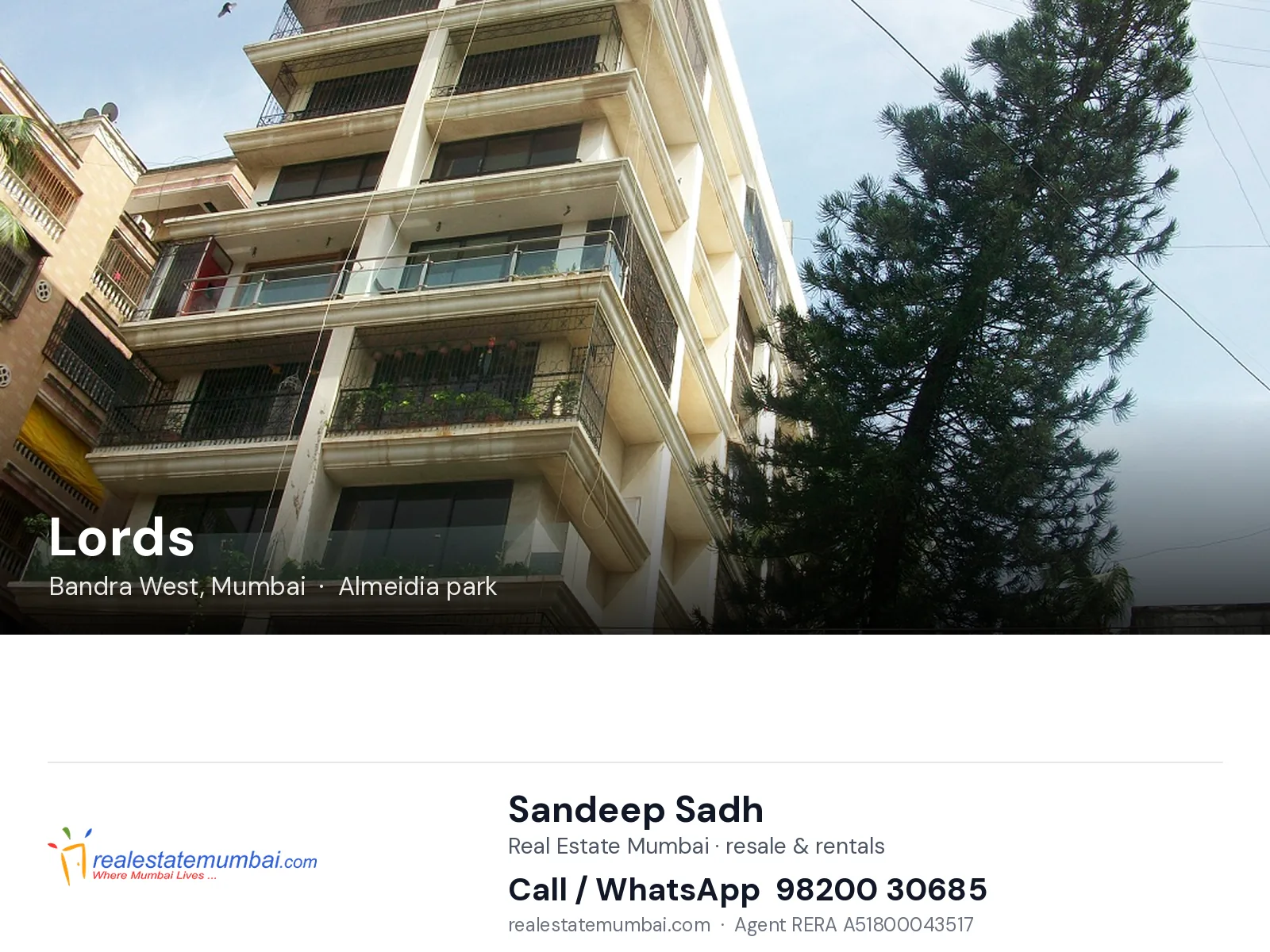 Lords, Bandra West, Mumbai — flats | Real Estate Mumbai, Sandeep Sadh 98200 30685
