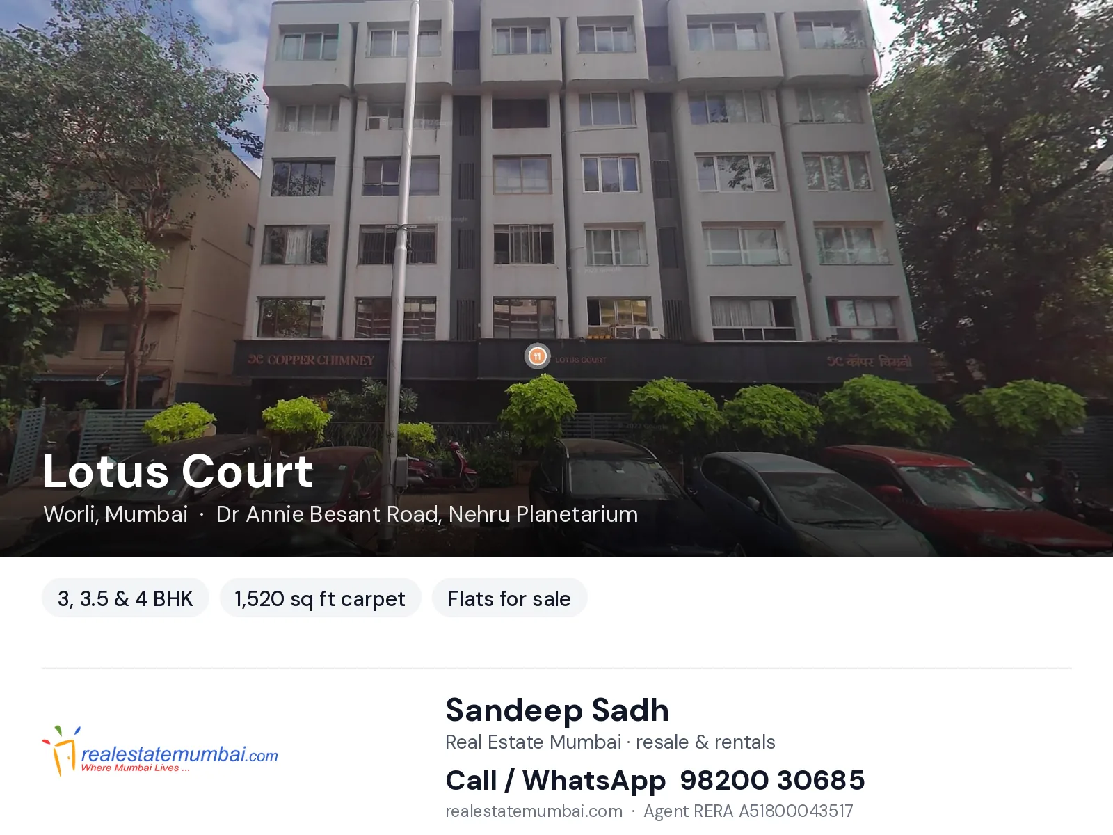 Lotus Court, Worli, Mumbai — 3, 3.5 & 4 BHK flats for sale | Real Estate Mumbai, Sandeep Sadh 98200 30685